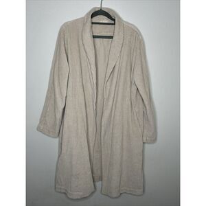 CP SHADES Corduroy Jacket Duster Coat‎ Long Line 100% Cotton Beige Small Women's